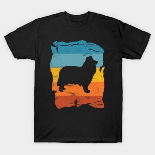 Collie Distressed Vintage Retro Silhouette T-Shirt